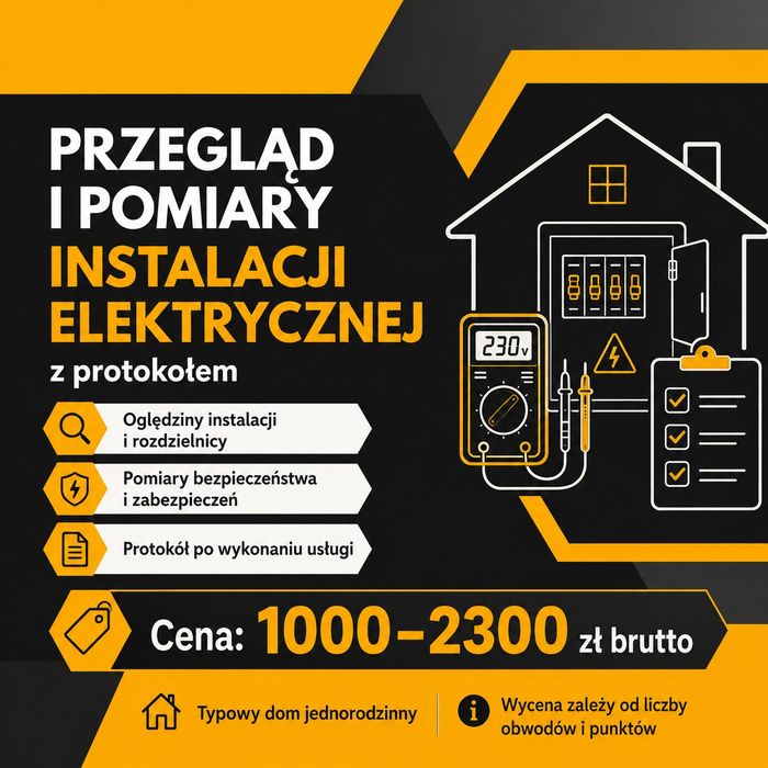 Pomiary elektryczne z protokołem — Piotrków Trybunalski i okolice