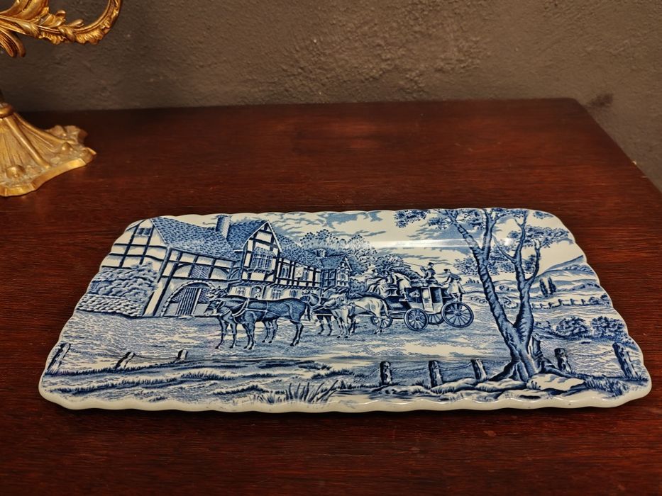 Travessa decorativa de faiança louça inglesa