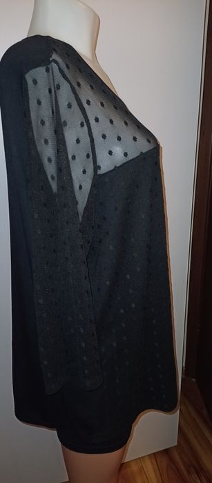 Czarna bluzka Dorothy Perkins  długi rękaw rozmiar 56 elegancka
