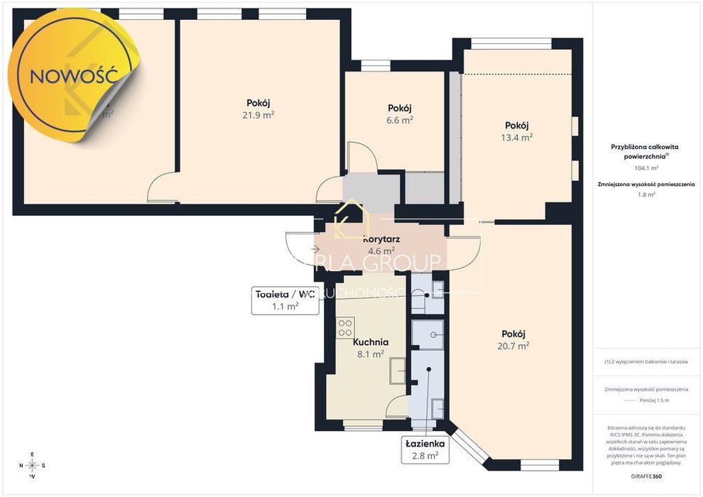 Mieszkanie 5 pokoi 106 m² Śródmieście Inwestycyjne - Widok 4