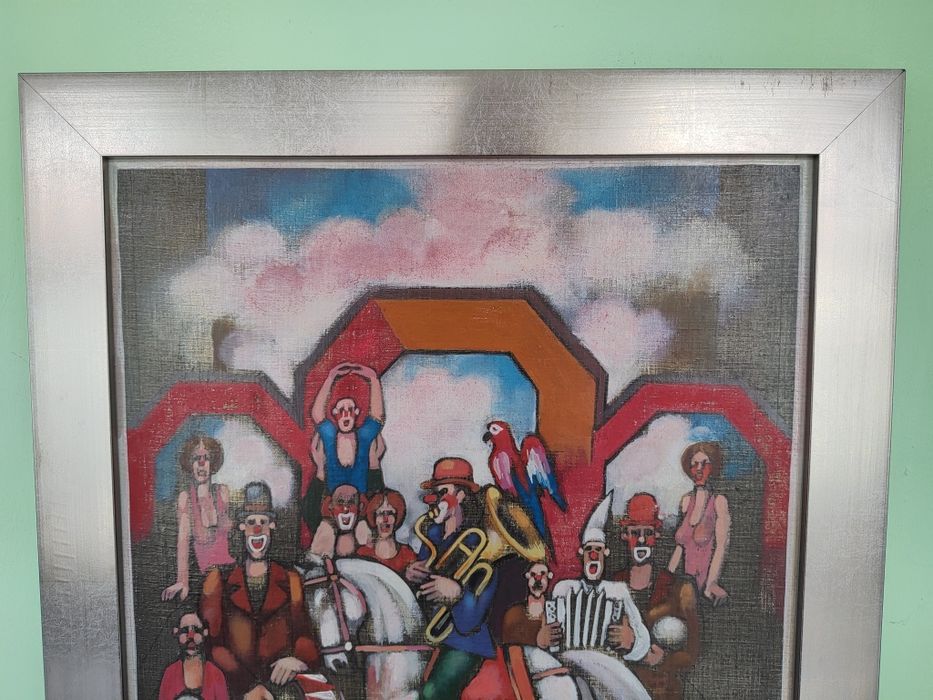 Jan NOWAK (Tychy) - Obraz "CYRK V" 1985 r. (40x40 cm)