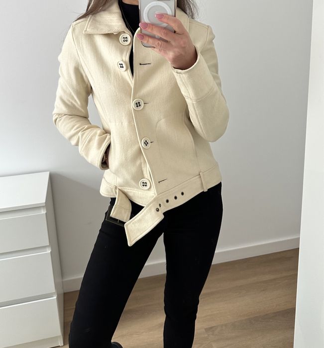 Kurtka flauszowa, kremowa, 36