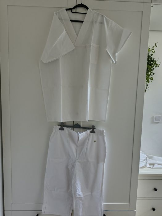 Komplet spodnie +spodenki +bluza +buty:strój piekarz,cukiernik,lekarz xxl