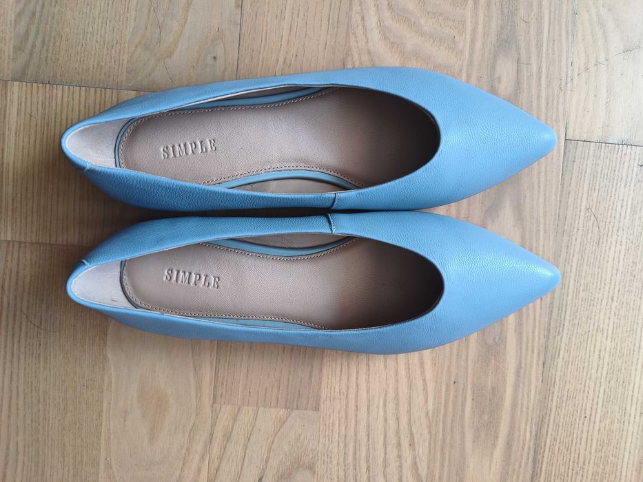 Buty niebieskie baleriny