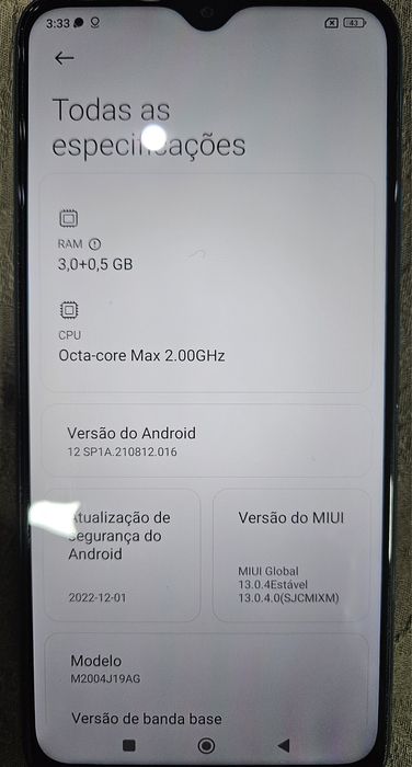 Xiaomi redmi 9 azul 32gb/3,5gb ram