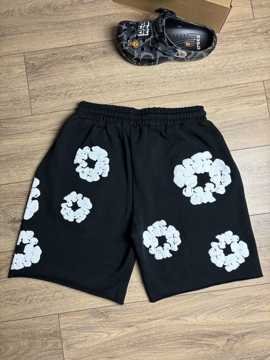 Denim Tears The Cotton Wreath Shorts (Black) (krótkie spodenki)