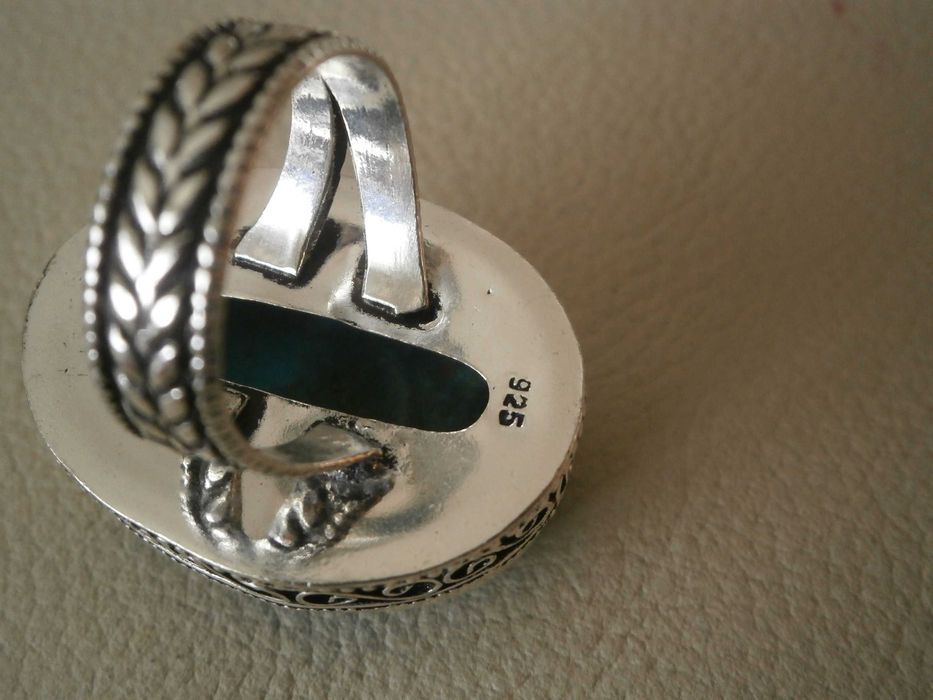 Anel Antigo Prata e Pedra Semipreciosa Turquesa !