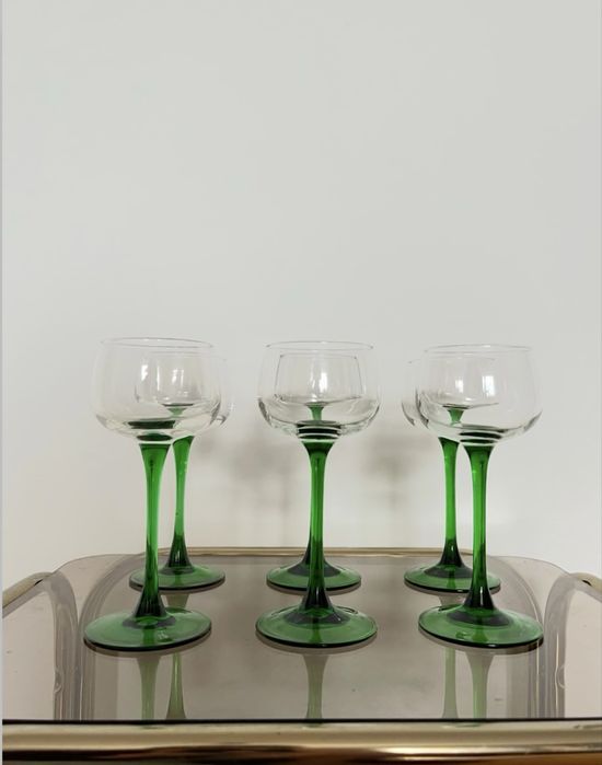Kieliszki Luminarc na zielonej nóżce