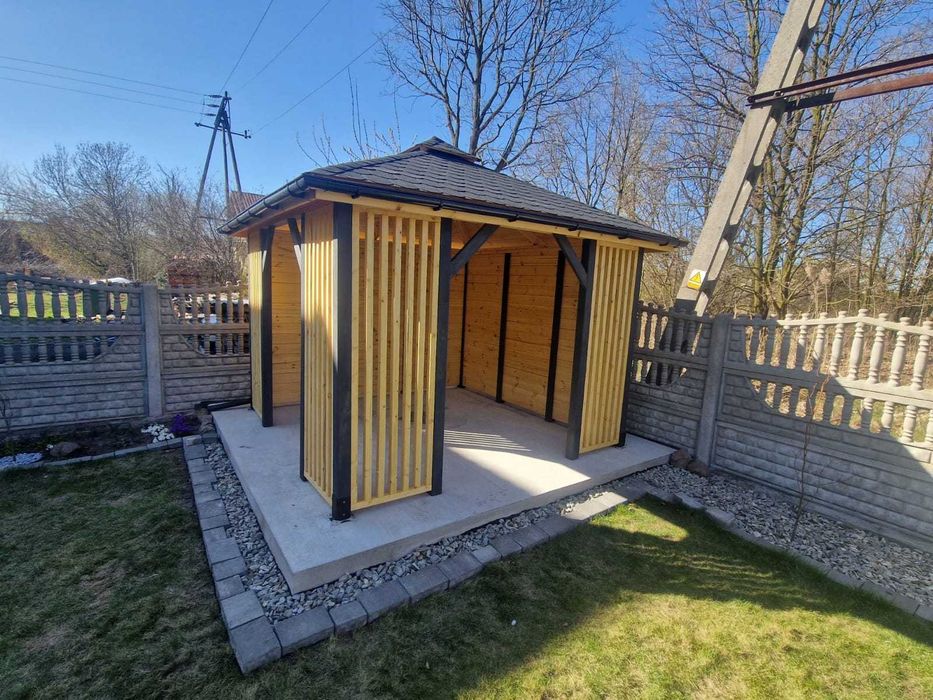 Altana drewniana altanka nowoczesna ogrodowa wiata pergola ogród