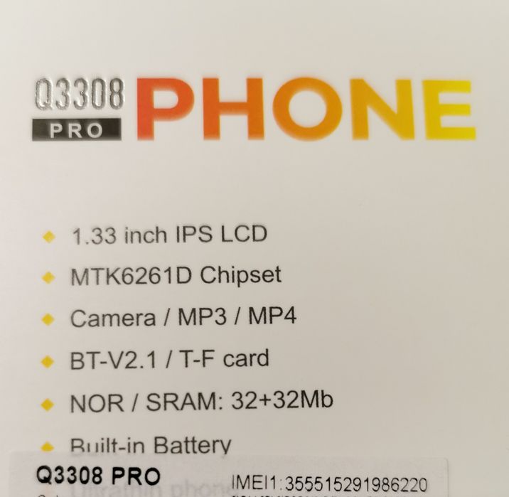 Mini telefon ProPhone 3 karty Sim, podobny do kultowego fona. Kamera