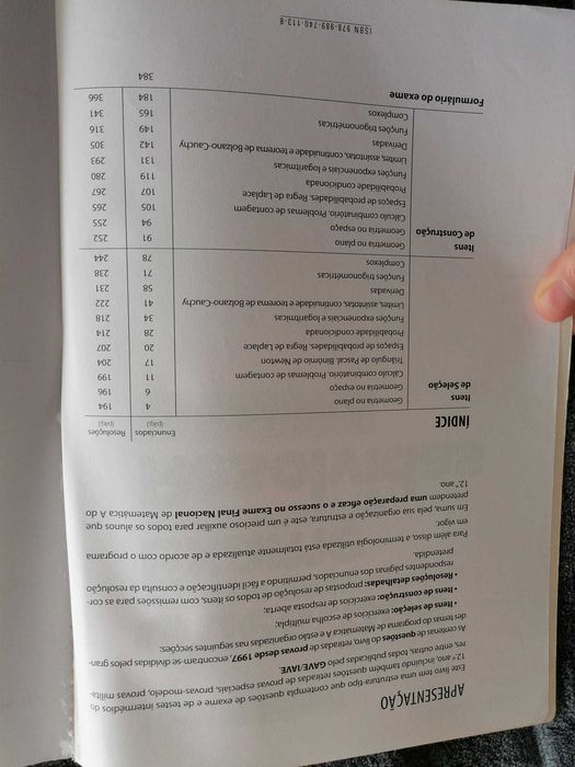 Livro de exercícios de exame matemática A 10º/11º/12º