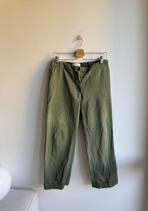 Zara jogger spodnie M 38 khaki z lampasem 100% bawełna