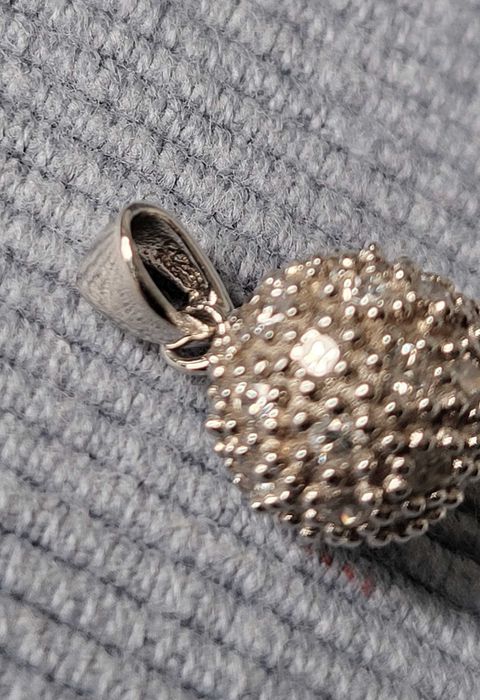 Naszyjnik zawieszka kulka cyrkonie rzemyk – srebro