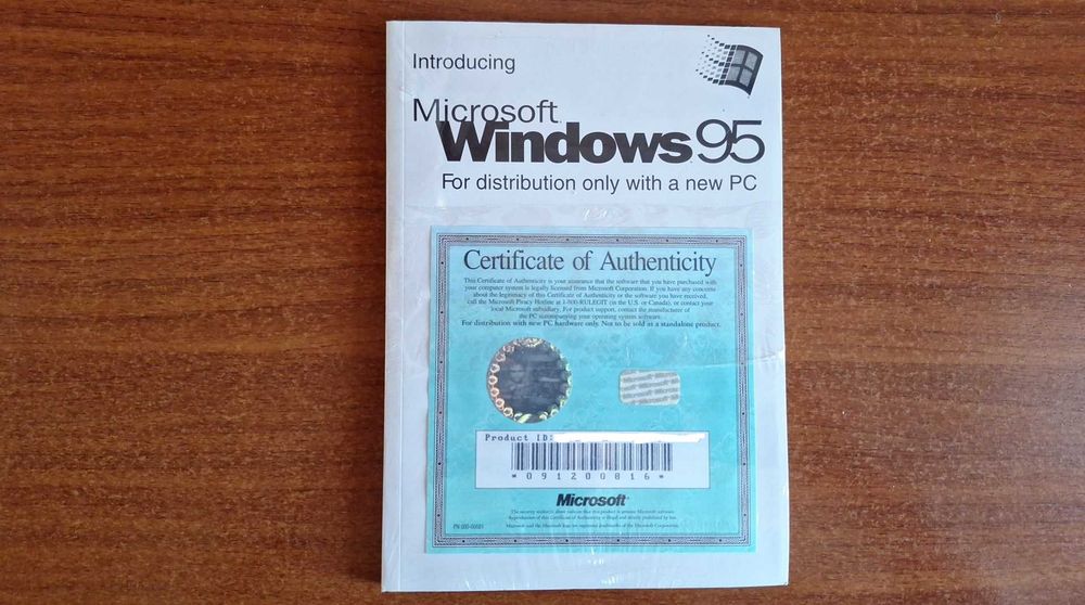 Windows 95 certyfikat + instrukcja