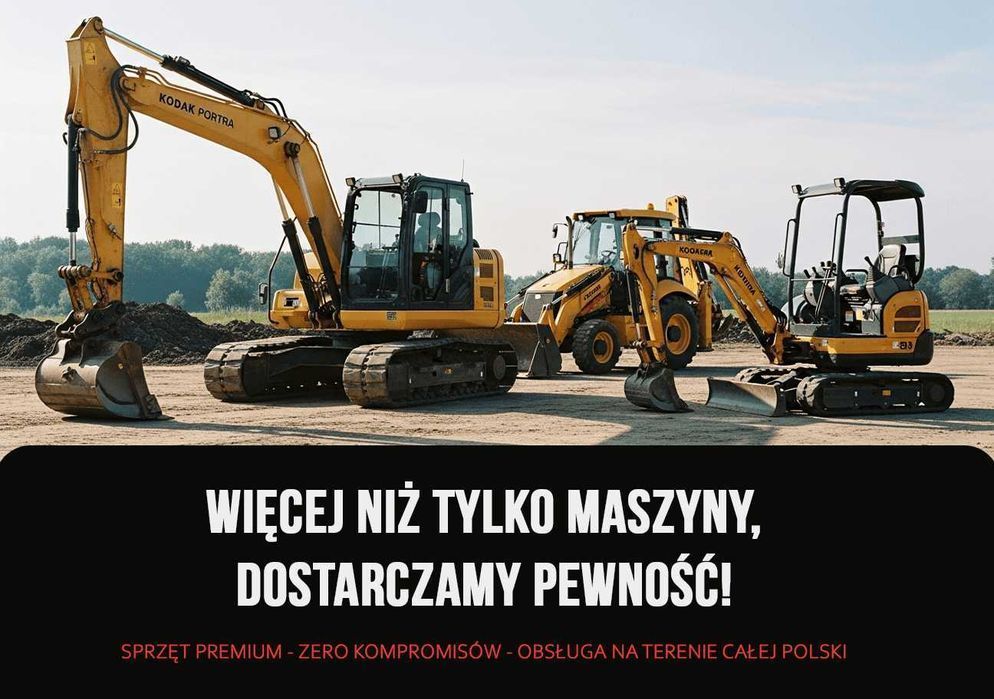 Wynajem minikoparki, koparki i koparko-ładowarki z operatorem - roboty ziemne, wykopy, niwelacja terenu, cała Polska