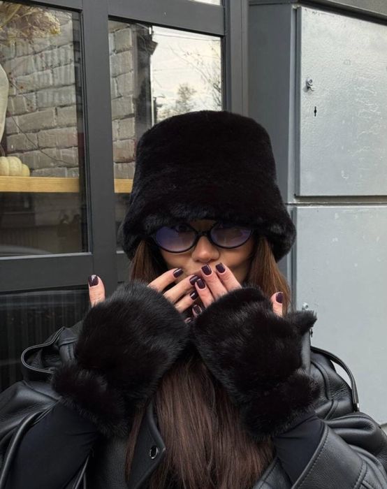 Хутряна панама капелюх Kate grey