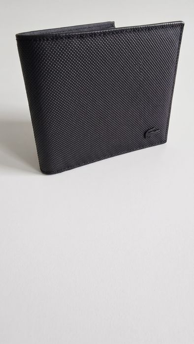 Elegancki Czarny Portfel Męski Lacoste