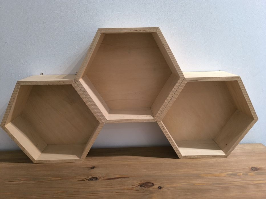 Półki sześciokątne - plaster miodu zestaw 3szt.
