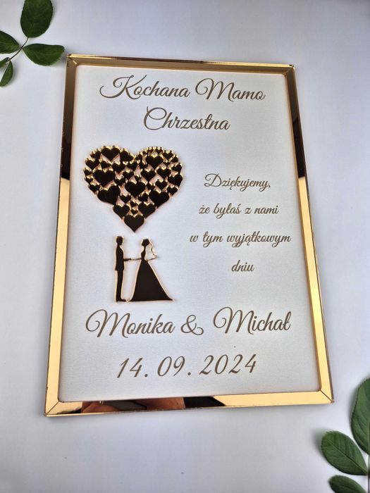 Podziękowanie dla rodziców, chrzestnych lub dziadków na ślub, wesele