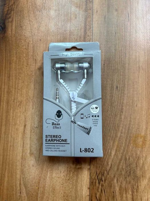 Навушники на блискавці/змійці з гарнітурою