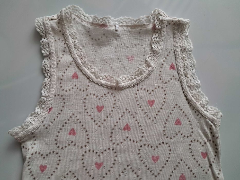 Koszulka na ramiączka/podkoszulek merino wool, piżamka r. 5-6