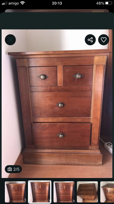 Quarto casal em cerejeira, com Comoda. Oferta do estrado e colchão.