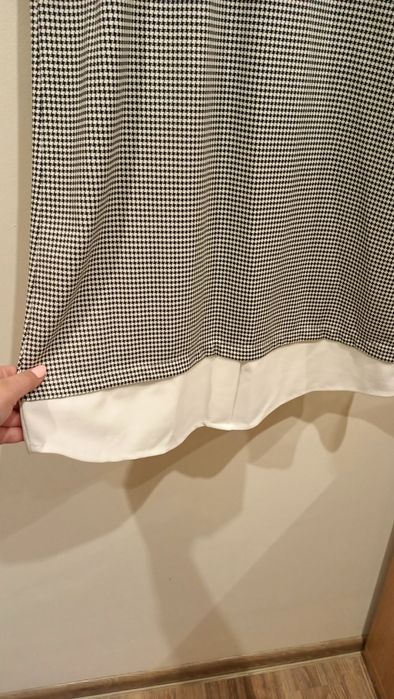 Sukienka pepitka święta wigilia krótki rękaw kołnierzyk