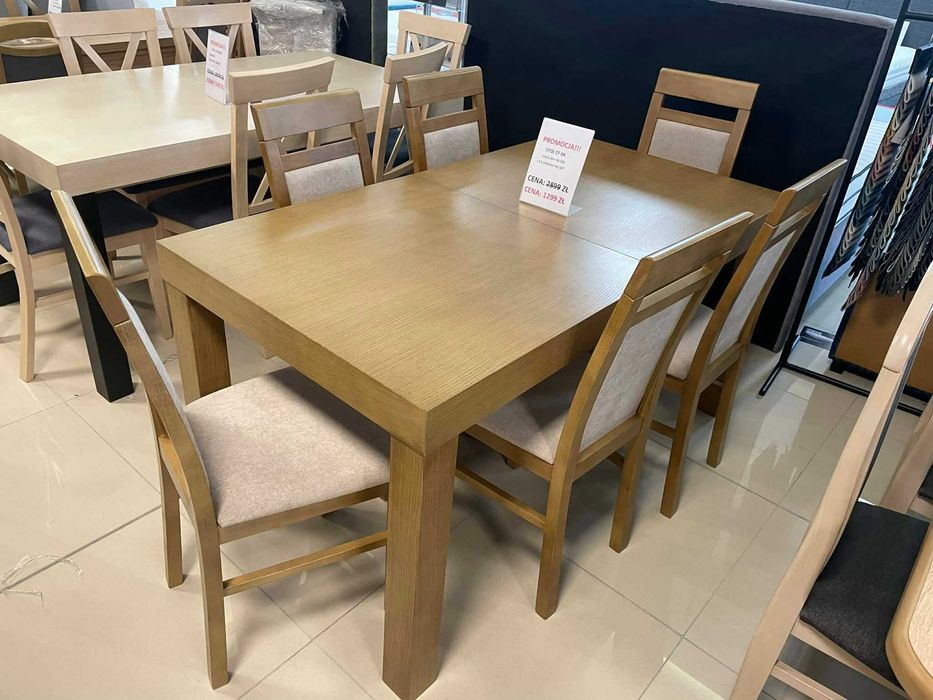 (239WN) Stół rozkładany + 6 krzeseł, wyprzedaż 1299 zł