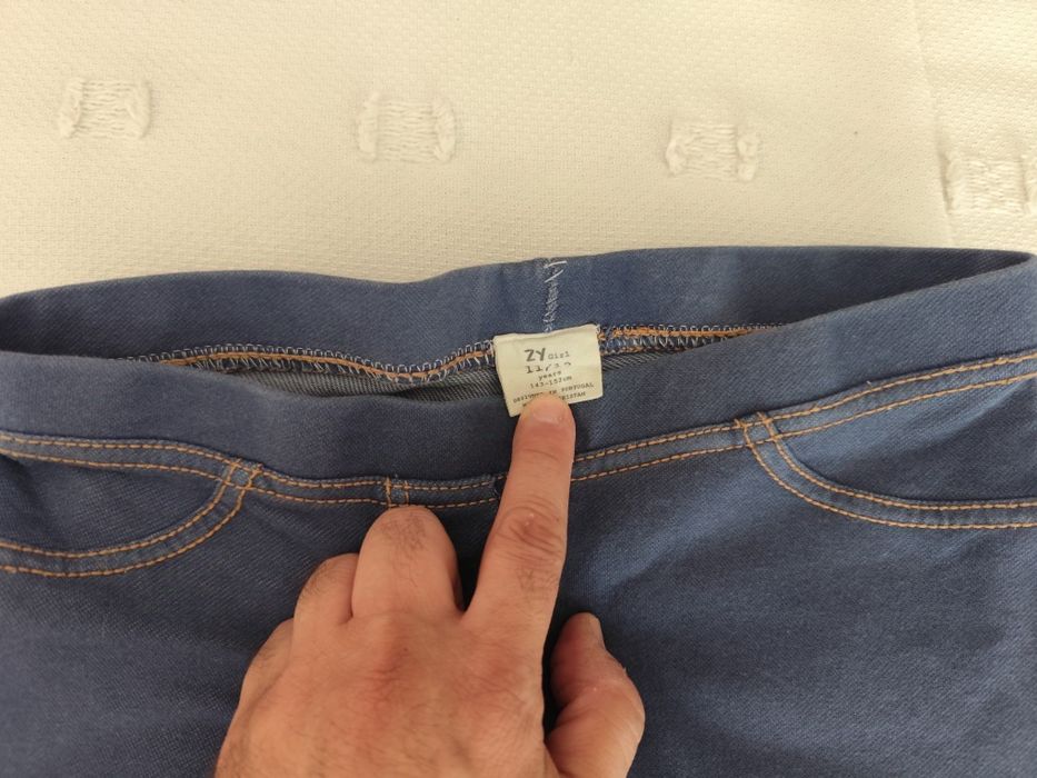 Calça a imitar ganga para menina