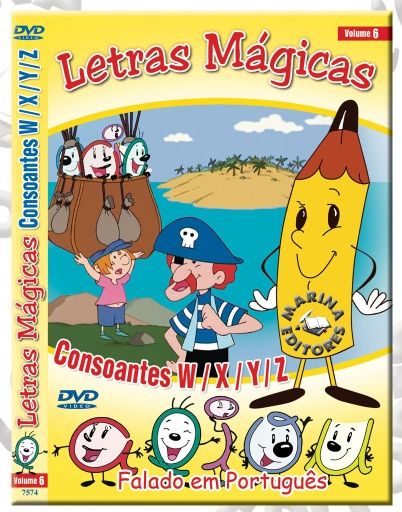 Letras mágicas - 6 DVD educação infantil - Novos