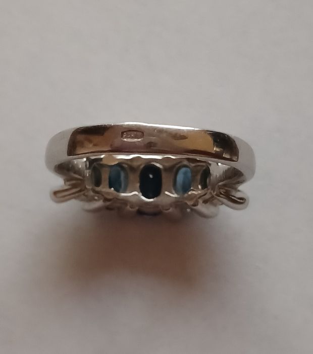 Кільце срібло 925 з топазом лондон блю