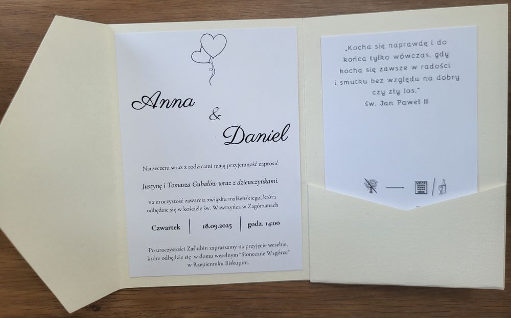 Zaproszenia ślubne/kartki okolicznościowe/winietki