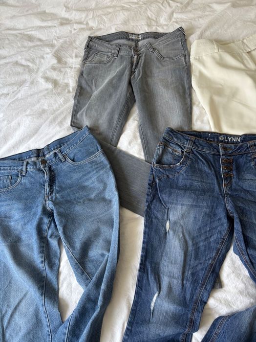 Zestaw spodni 4 pary: 3xJeans, 1xmaterial