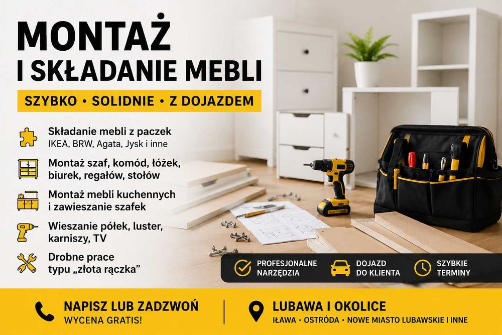 Profesjonalny montaż i składanie mebli | Szybko • Solidnie • Z Dojazdem
