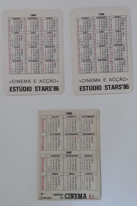 Calendários de bolso cinema: Commando - Schwarzenegger (1986)