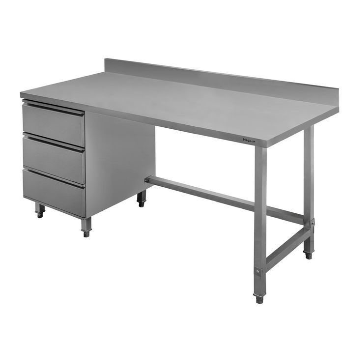 Stół gastronomiczny szuflady po lewej stronie Mega-M 80x70x85