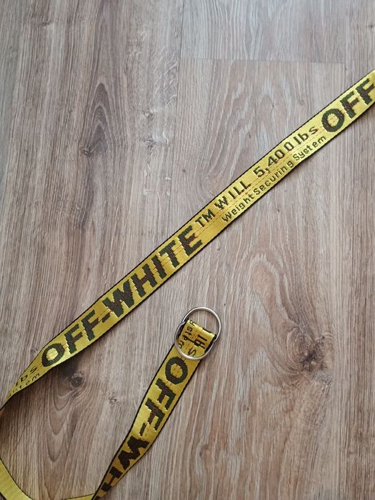 Pasek off white  żółty