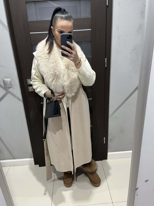 Kamizelka z kołnierzem z efektem futerka Zara Zw Collection,r.M