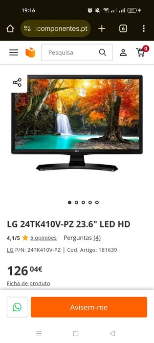 Vendo TV LG 24 polegadas