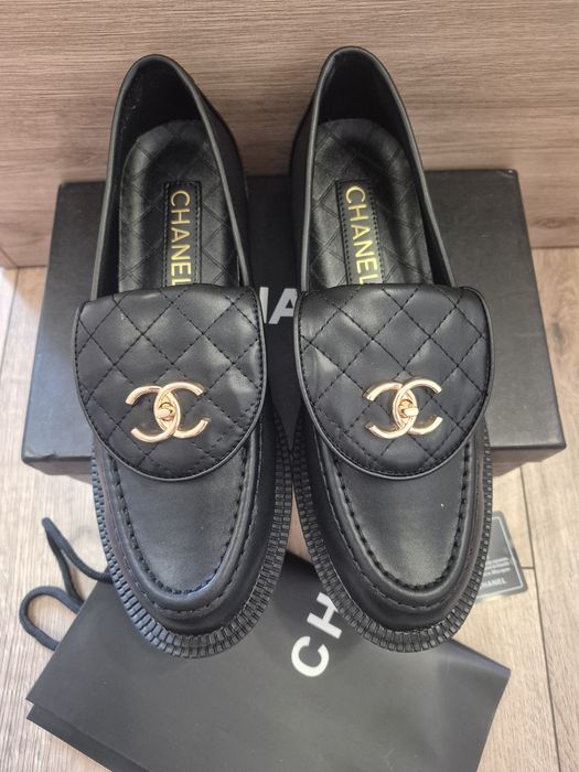 Mokasyny czarne Chanel rozmiar 40. Coco Chanel mokasyny 40. Nowe