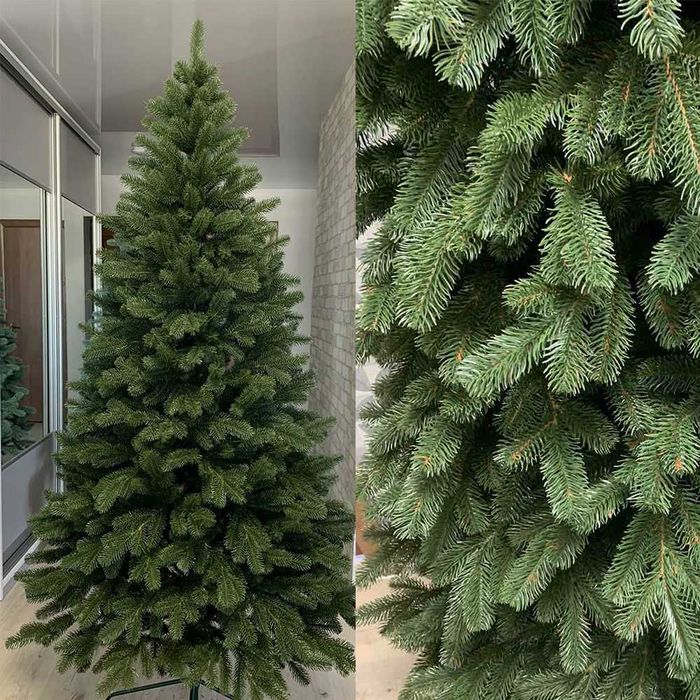 Лита штучна пишна ялинка Ковалівська зелена блакитна Ель литая Елка