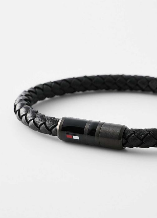 100% ОРИГІНАЛ Tommy Hilfiger leather black браслет чоловічий + чохол
