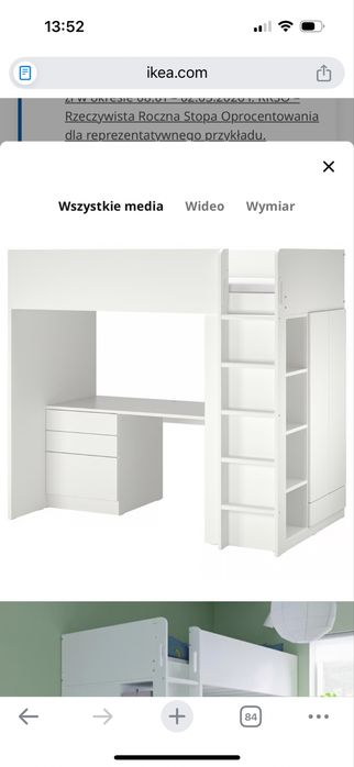 Ikea lozko pietrowe biurko szafa materac