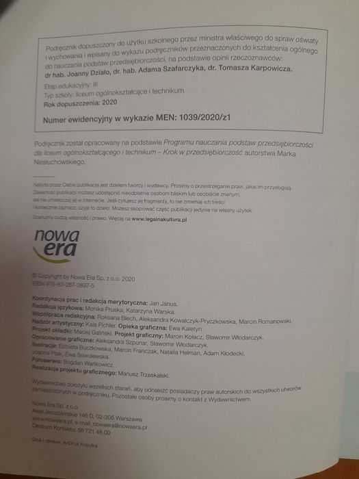 Podręcznik do PP Krok w przedsiebiorczość