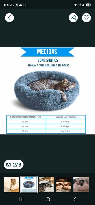 Cama para Cão e Gato Anti-Stress