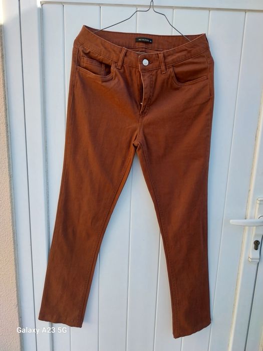 Calças de ganga castanhas
