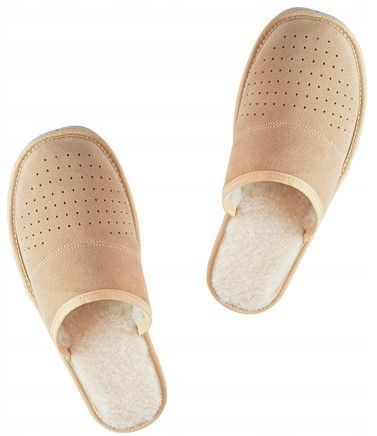 Ciepłe Pantofle Kapcie Męskie Wełniane Zimowe Wygodne 40-46