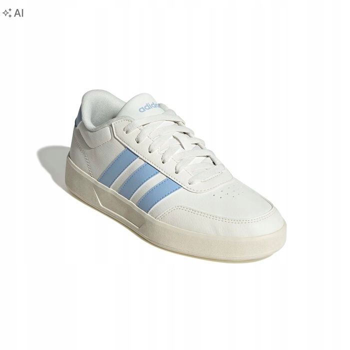 Adidas białe sportowe sneakersy z błękitnymi wstawkami 43 1/3 16oa