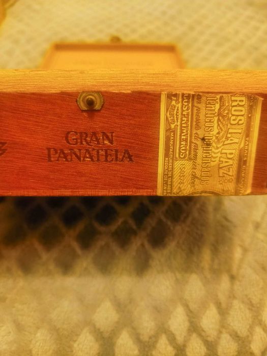 Caixa antiga de charutos Gran Panatela La Paz – madeira vintage