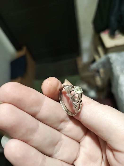 Серебряное кольцо,серьги,крест